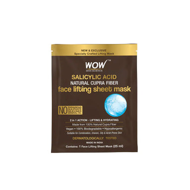 Vanity Wagon | Buy WOW Skin Science Salicylic Acid Natural Cupra Fiber Face Lifting Sheet Mask