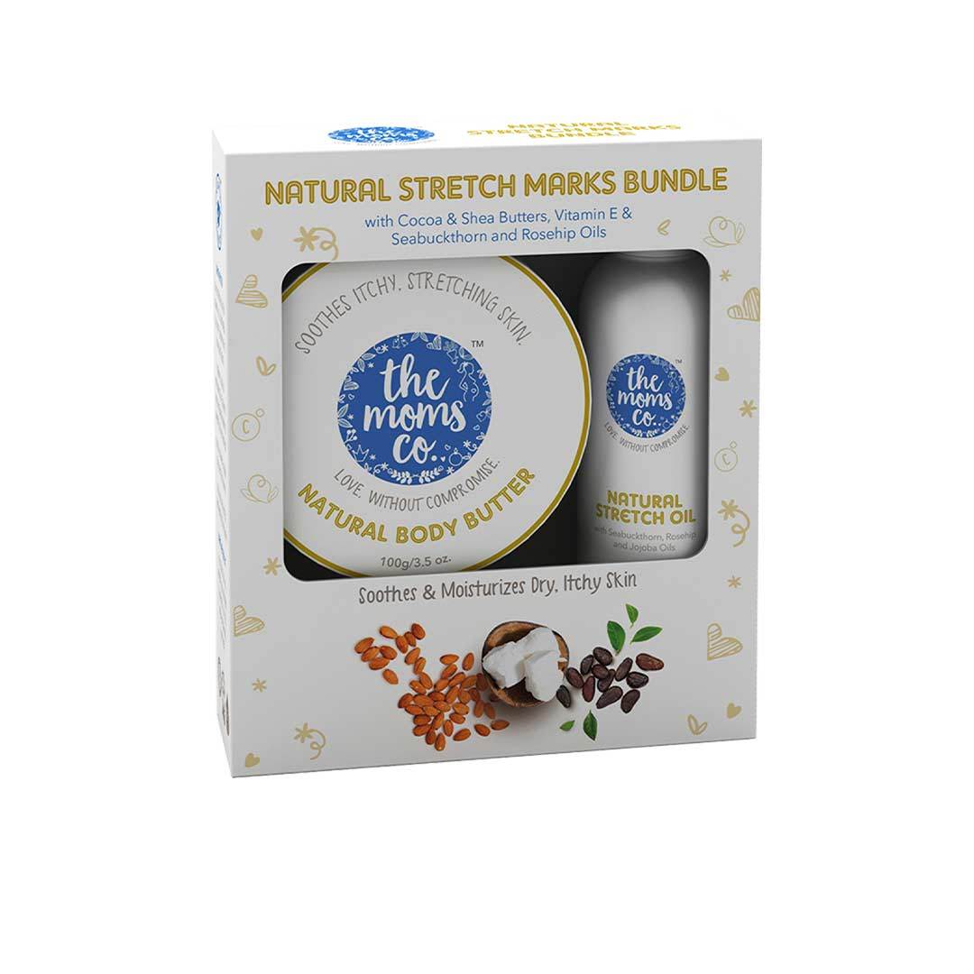 The Mom’s Co. Natural Strech Marks Bundle with Vitamin E, Rosehip Oil, Cocoa and Shea Butter -1