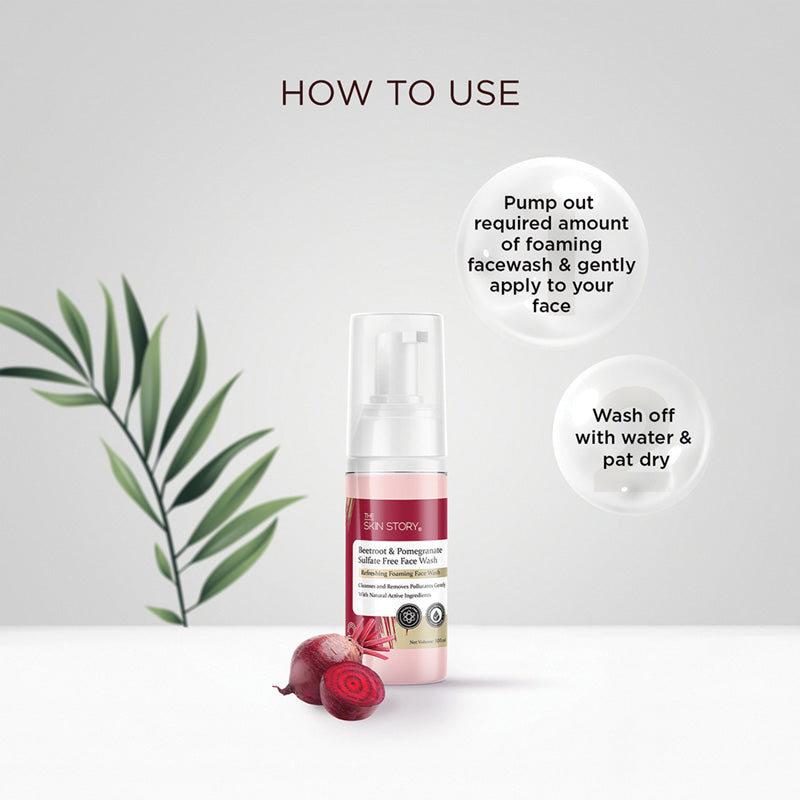 Vanity Wagon | Buy The Skin Story Beetroot & Pomegranate Sulfate Free Foaming Face Wash