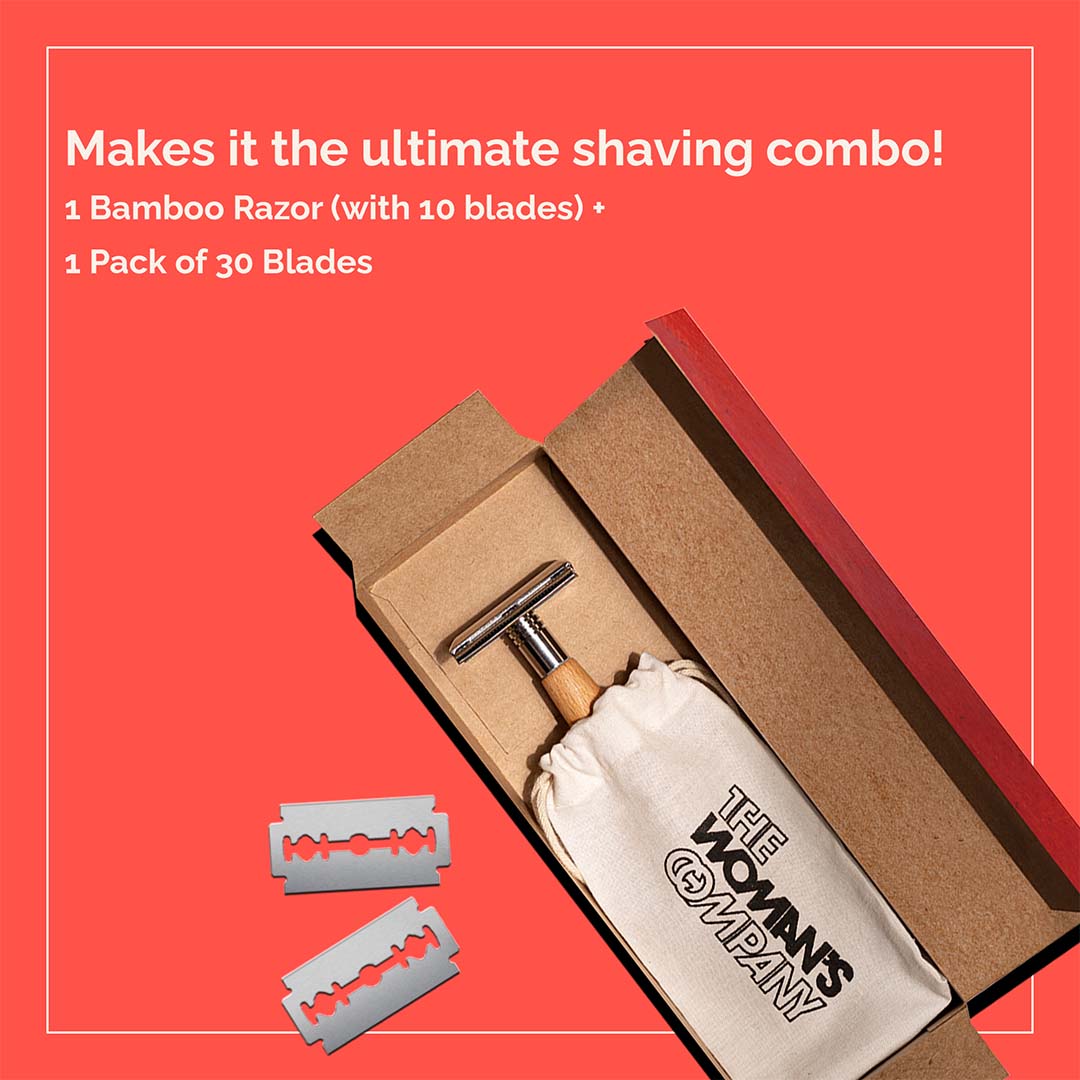 Vanity Wagon | Buy The Woman’s Company Bamboo Safety Razor for Men & Women with 40 Blades