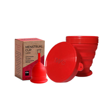 Vanity Wagon | Buy The Woman's Company Reusable Large Menstrual Cup with Menstrual Cup Sterilizer