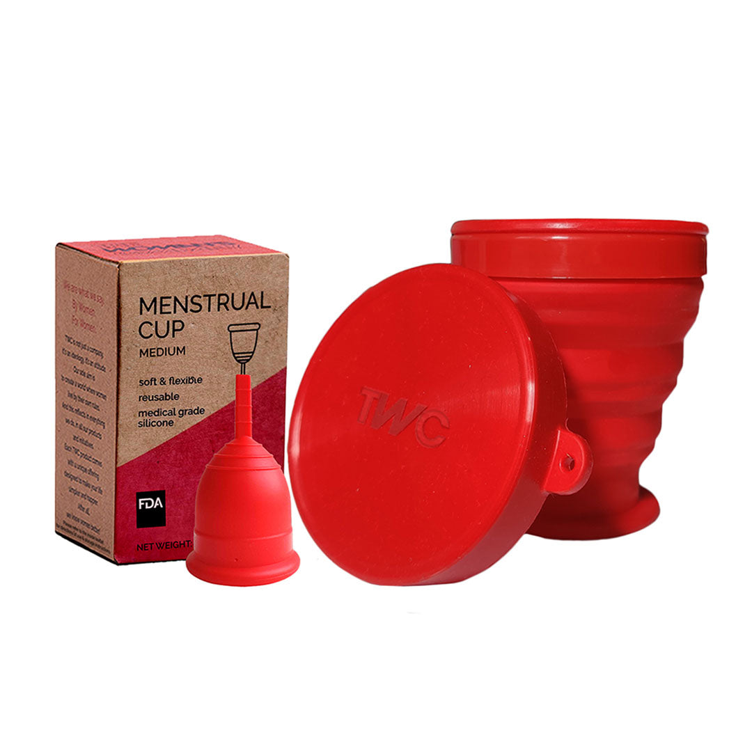 Vanity Wagon | Buy The Woman's Company Reusable Medium Menstrual Cup with Menstrual Cup Sterilizer