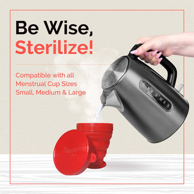 Vanity Wagon | Buy The Woman's Company Reusable Medium Menstrual Cup with Menstrual Cup Sterilizer