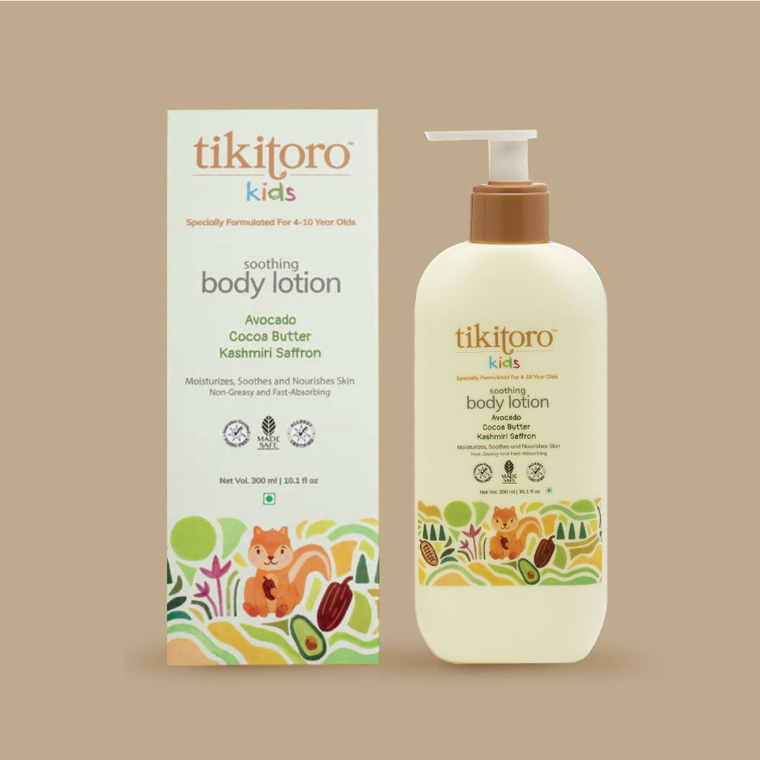 Vanity Wagon | Buy Tikitoro Kids Soothing Body Lotion with Avocado, Cocoa Butter & Kashmiri Saffron