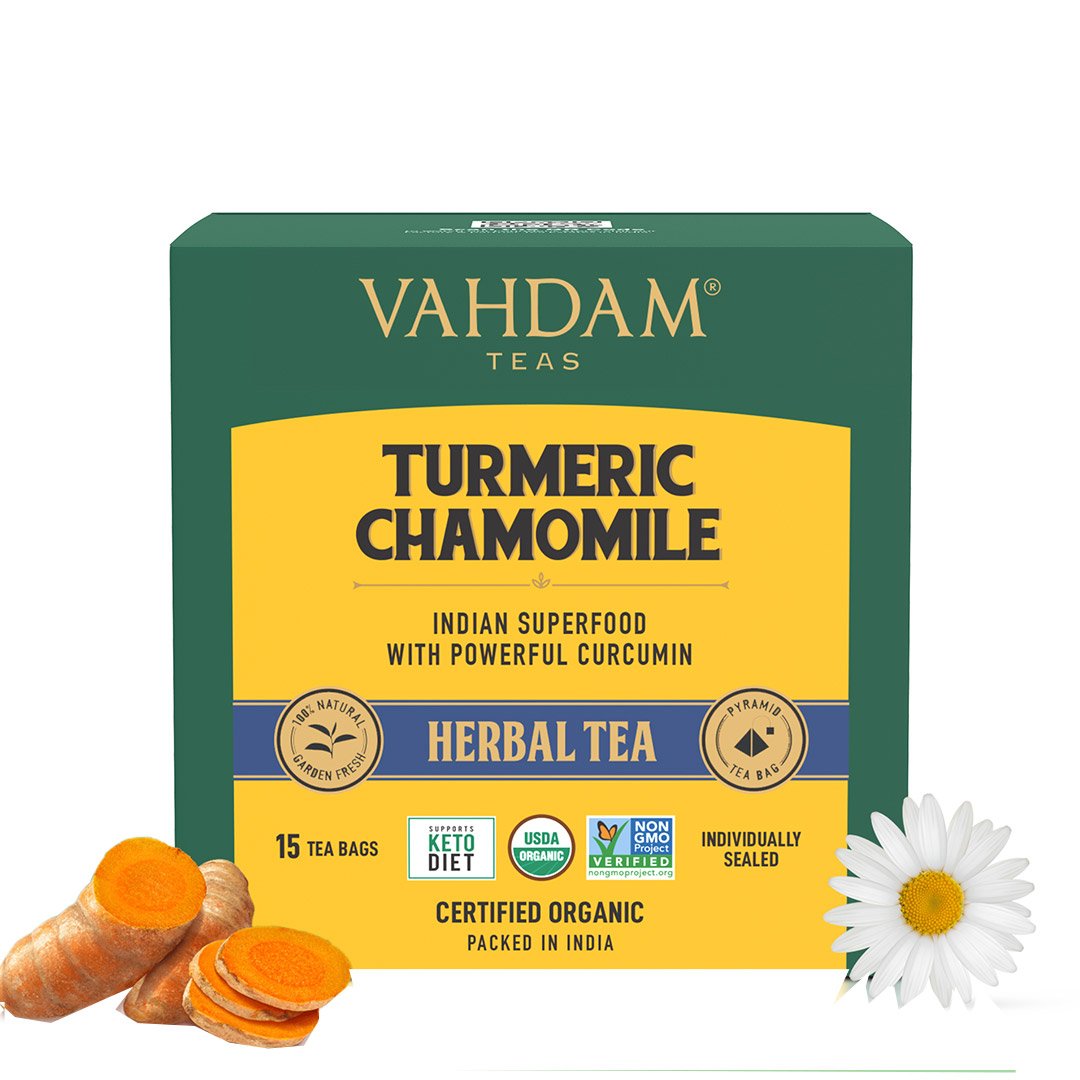 Vanity Wagon | Buy Vahdam Teas Turmeric Chamomile Herbal Tea