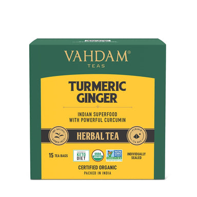 Vanity Wagon | Buy Vahdam Teas Turmeric Ginger Herbal Tea Tisane