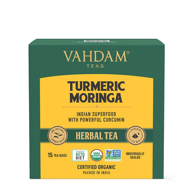 Vanity Wagon | Buy Vahdam Teas Turmeric Moringa Herbal Tea Tisane