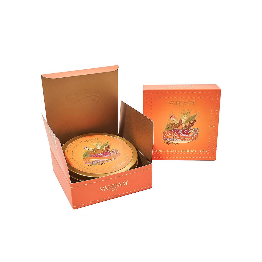 Vanity Wagon | Buy Vahdam Turmeric Spiced Herbal Tea Gift Set  1 Tin Caddy