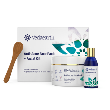 Vanity Wagon | Buy Vedaearth Anti Acne Face Pack Combo with Neem & East Indian Globe Thistle