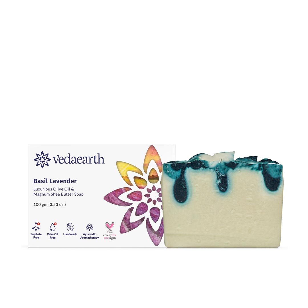 Vanity Wagon | Buy Vedaearth Basil Lavender Soap with Magnum Shea Butter