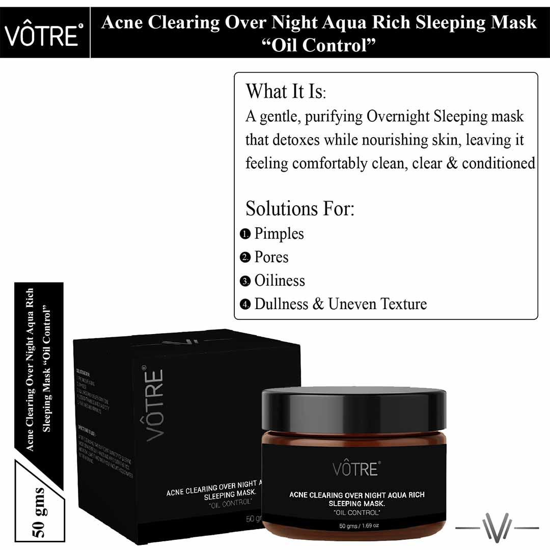 Vanity Wagon | Buy Votre Acne Clearing Over Night Aqua Rich Sleeping Mask, Oil Control