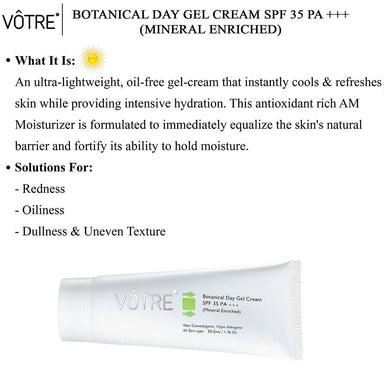 Vanity Wagon | Buy Votre Botanical Day Gel Cream SPF 35 PA +++