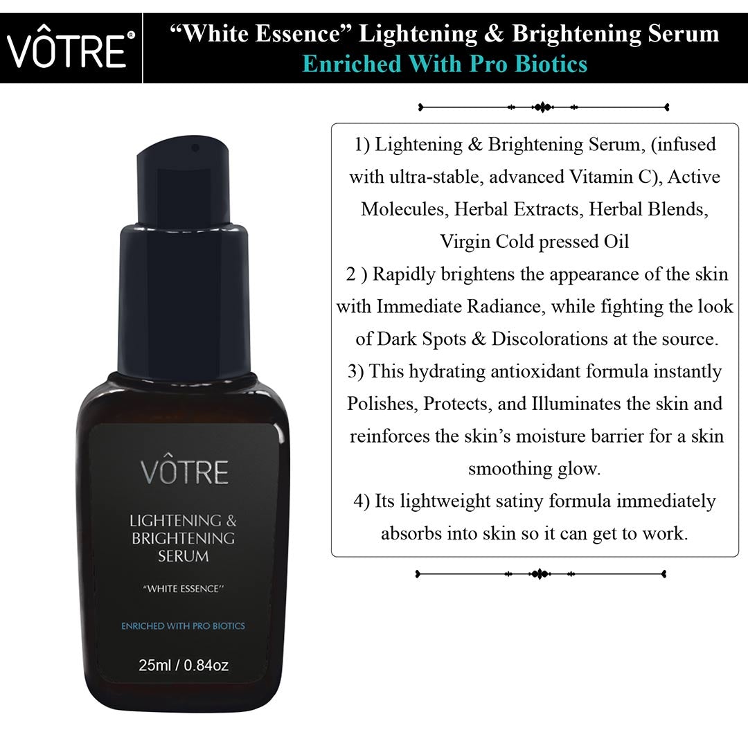 Vanity Wagon | Buy Votre Lightening & Brightening  Serum, White Essence with Vitamin C, Alpha Arbutin & Bearberry