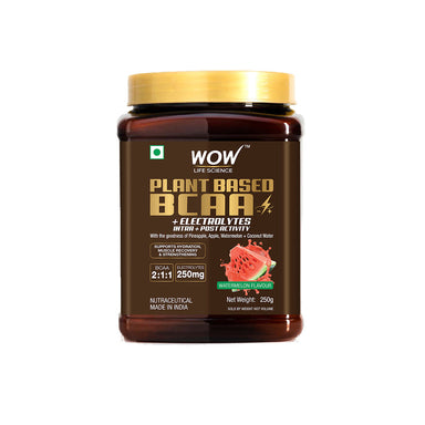 Vanity Wagon | Buy WOW Life Science Plant Based BCAA Supplement for Muscle Recovery, Watermelon