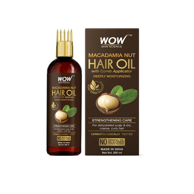 Vanity Wagon | Buy WOW Skin Science Macadamia Nut Hair Oil with Comb Applicator
