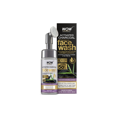 Vanity Wagon | Buy WOW Skin Science Activated Charcoal Foaming Face Wash with Built-In Face Brush