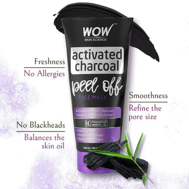 Vanity Wagon | Buy WOW Skin Science Activated Charcoal Peel Off Face Mask with Trehalose & Aloe Vera