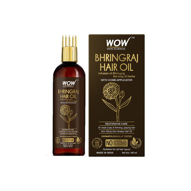 Vanity Wagon | Buy WOW Skin Science Bhringraj Hair Oil with Comb Applicator