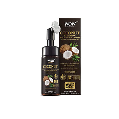 Vanity Wagon | Buy WOW Skin Science Coconut Hydrating Foaming Face Wash with Built-In Face Brush