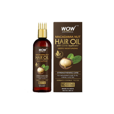 Vanity Wagon | Buy WOW Skin Science Deeply Moisturizing Macadamia Nut Hair Oil with Comb Applicator