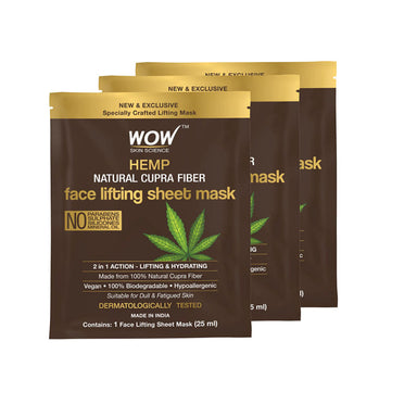 Vanity Wagon | Buy WOW Skin Science Hemp Natural Cupra Fiber Face Lifting Sheet Mask
