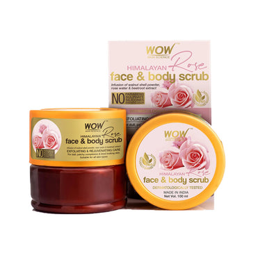 Vanity Wagon | Buy WOW Skin Science Himalayan Rose Face & Body Scrub with Walnut Shell Powder & Beetroot Extract