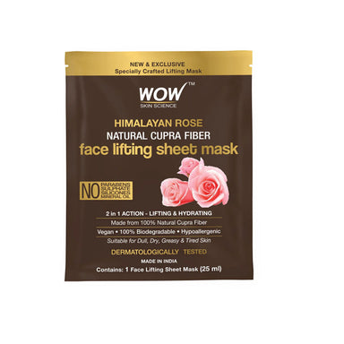 Vanity Wagon | Buy WOW Skin Science Himalayan Rose Natural Cupra Fiber Face Lifting Sheet Mask