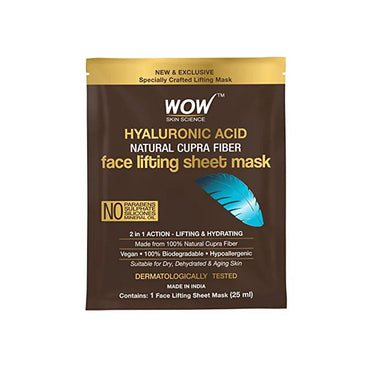 Vanity Wagon | Buy WOW Skin Science Hyaluronic Acid Natural Cupra Fibre Face Lifting Sheet Mask