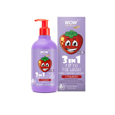 Vanity Wagon | Buy WOW Skin Science Kids 3 in 1 Tip to Toe Wash with Strawberry