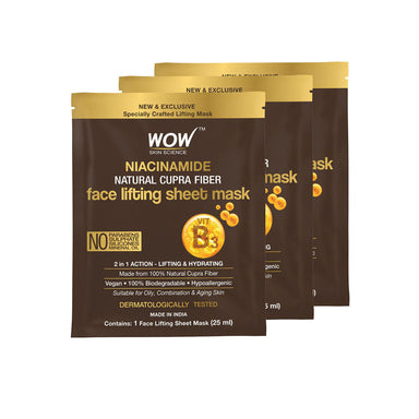Vanity Wagon | Buy WOW Skin Science Niacinamide Natural Cupra Fiber Face Lifting Sheet Mask