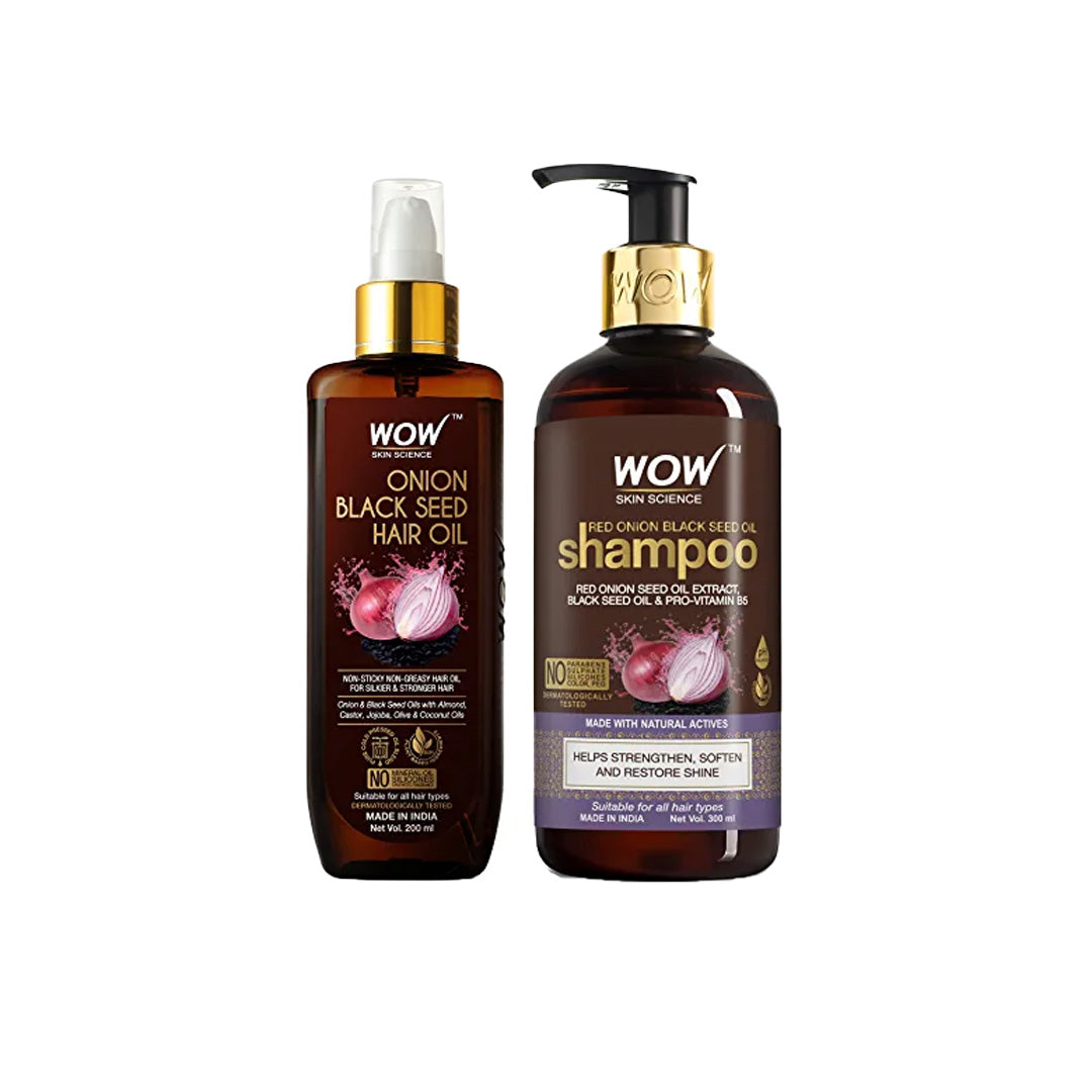 Vanity Wagon | Buy WOW Skin Science Onion Black Seed Hair Oil & Shampoo Hair Care Kit