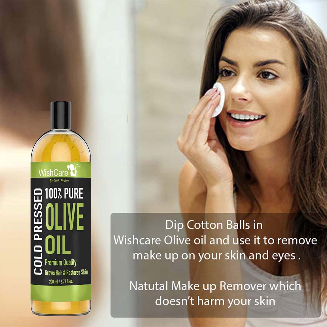 Vanity Wagon | Buy WishCare 100% Pure Cold Pressed Olive Oil for Healthy Hair & Glowing Skin
