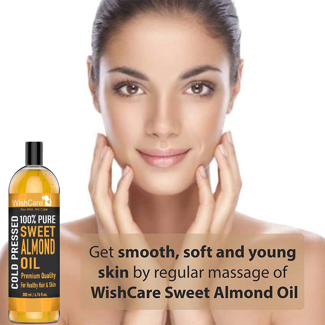 Vanity Wagon | Buy WishCare 100% Pure Cold Pressed Sweet Almond Oil for Healthy Hair & Glowing Skin