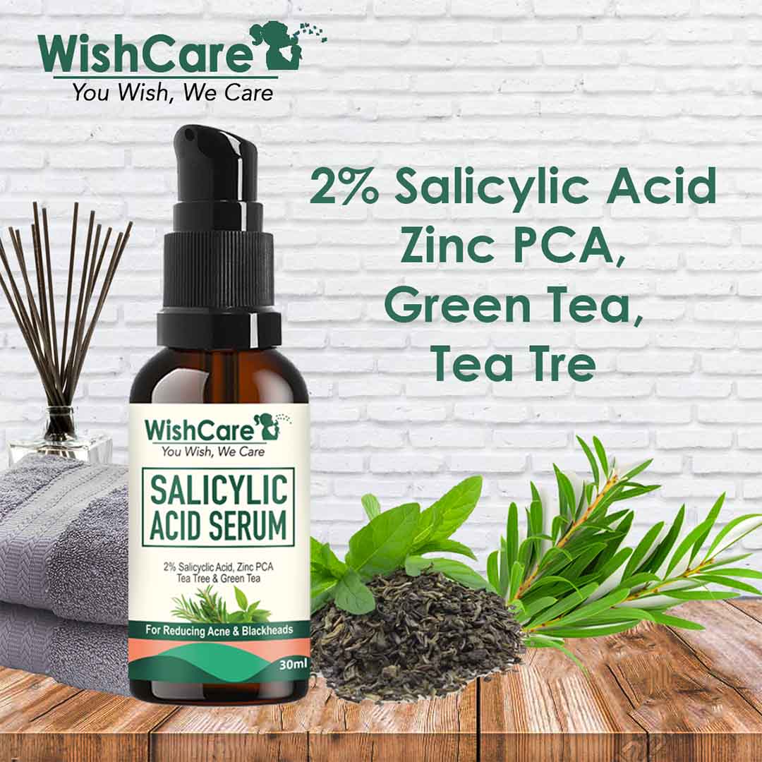 Vanity Wagon | Buy WishCare 2% Salicylic Acid Serum For Active Acne & Blackheads With Zinc Pca, Tea Tree & Green Tea