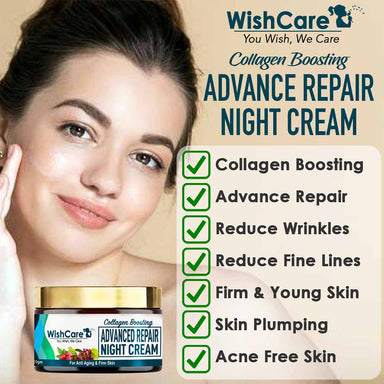 Vanity Wagon | Buy WishCare Advanced Repair Night Cream for Anti-Ageing With Retinol, GrapeSeed, SeaAlgae & Rosehip