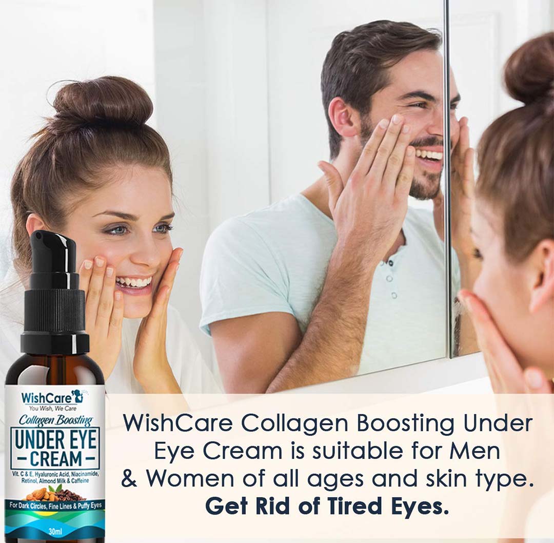 Vanity Wagon | Buy WishCare Collagen Boosting Under Eye Cream For Dark Circles, Puffy Eyes & Wrinkles with Coffee & Almond