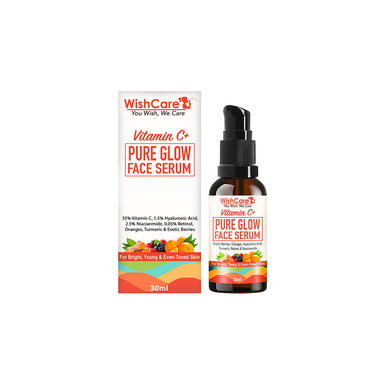 Vanity Wagon | Buy WishCare Vitamin C+ Pure Glow Face Serum With Hyaluronic Acid, Retinol, Niacinamide, Oranges, Berries & Turmeric