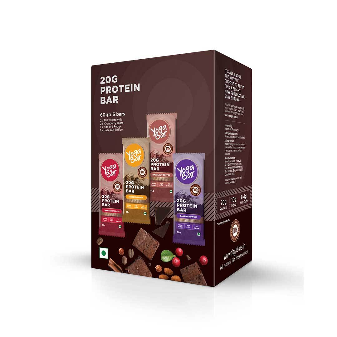 Yoga Bar 20gm Protein Bar Variety Box (Baked Brownie, Cranberry Blast, —  Vanity Wagon