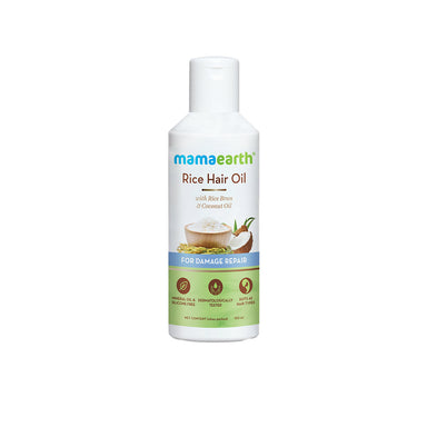 Vanity Wagon | Buy Mamaearth Rice Hair Oil With Rice Bran & Coconut Oil For Damaged, Dry And Frizzy Hair