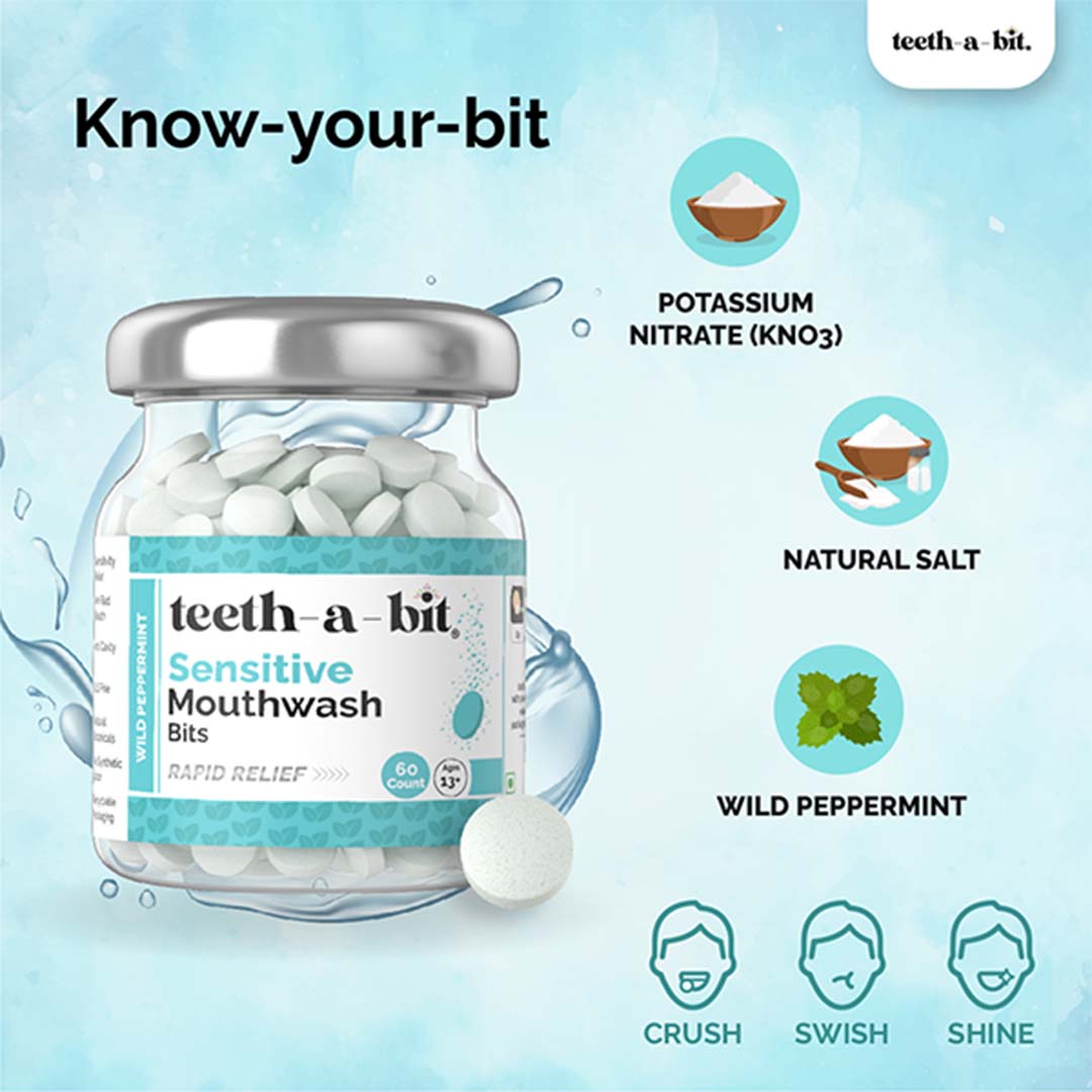 Vanity Wagon | Buy teeth-a-bit Sensitive Wild Peppermint Mouthwash Bits for Sensitivity Relief